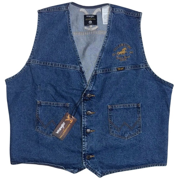 Wrangler Yellowstone Denim Vest – Dutton Ranch Logo – Size XL - NWT - Picture 1 of 7